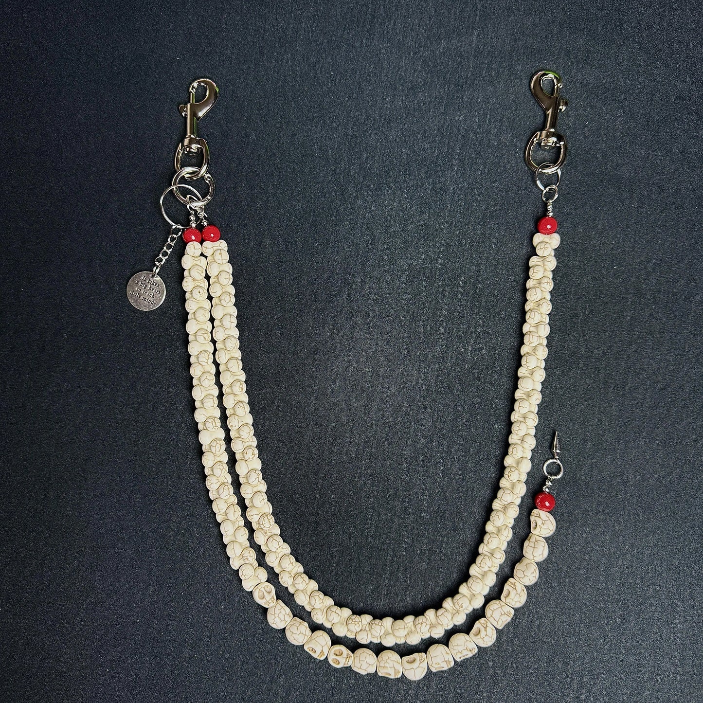 New punk rock hip hop style white bone wallet chain