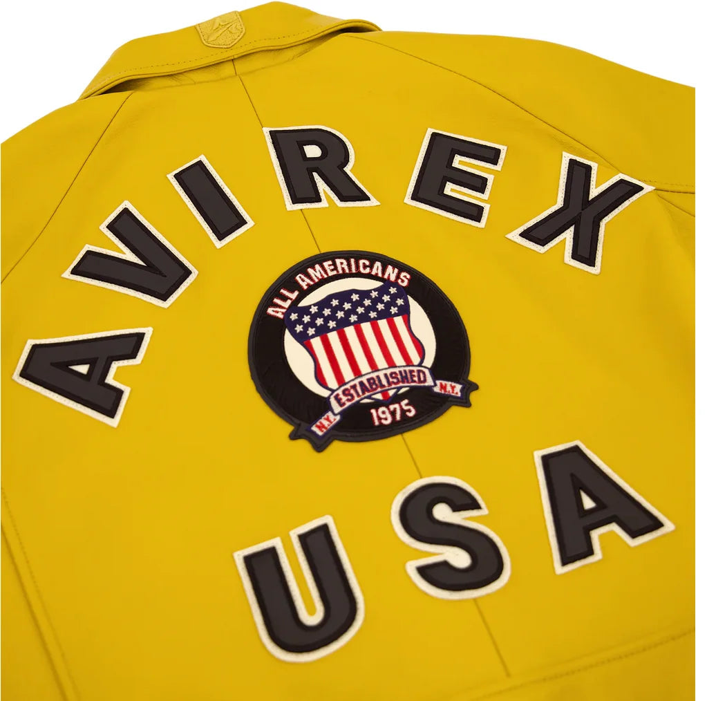 AVIREX YELLOW LEATHER JACKET