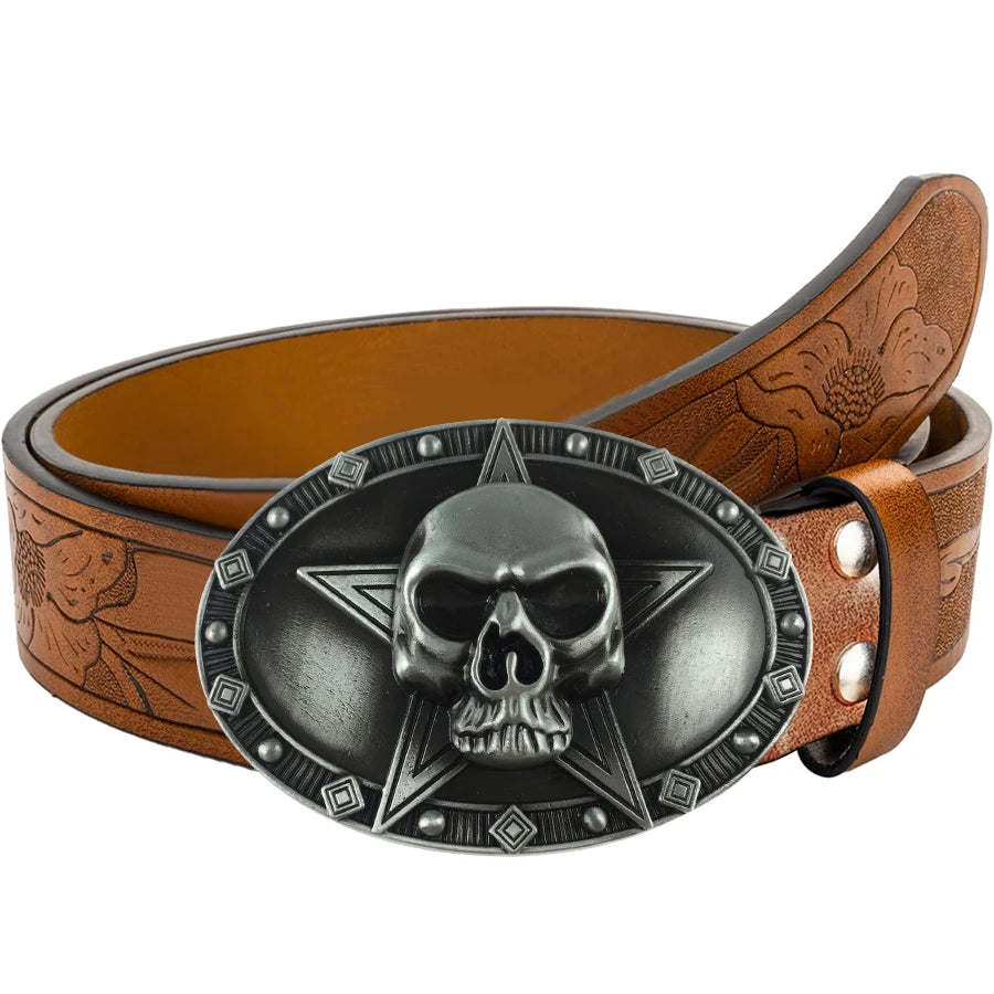 Western style skull belt