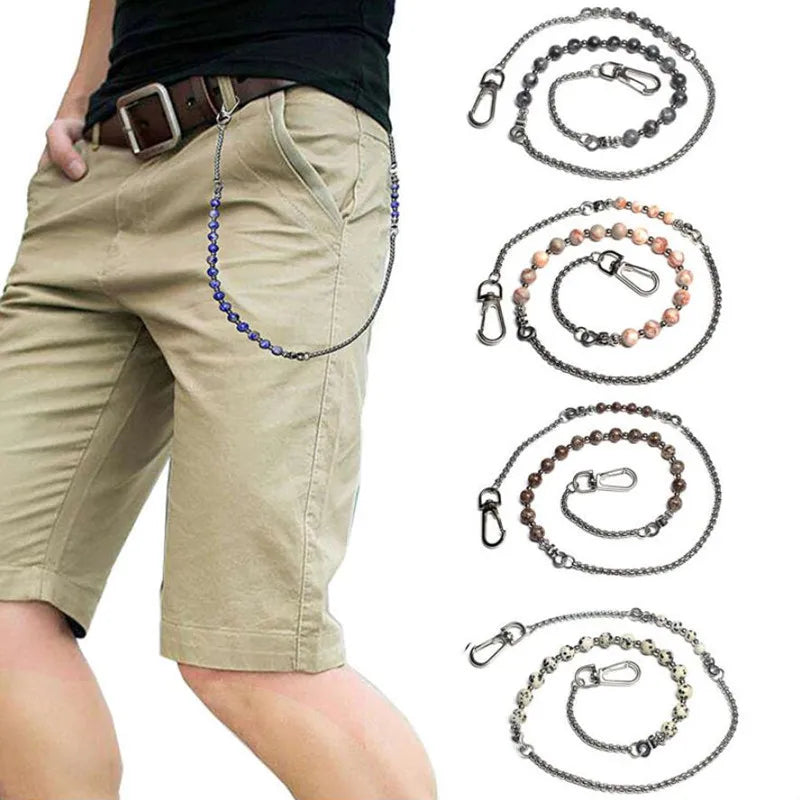 NATURAL COLOR STONE WALLET CHAIN