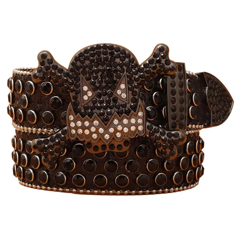 Skull Rhinestone Belt
