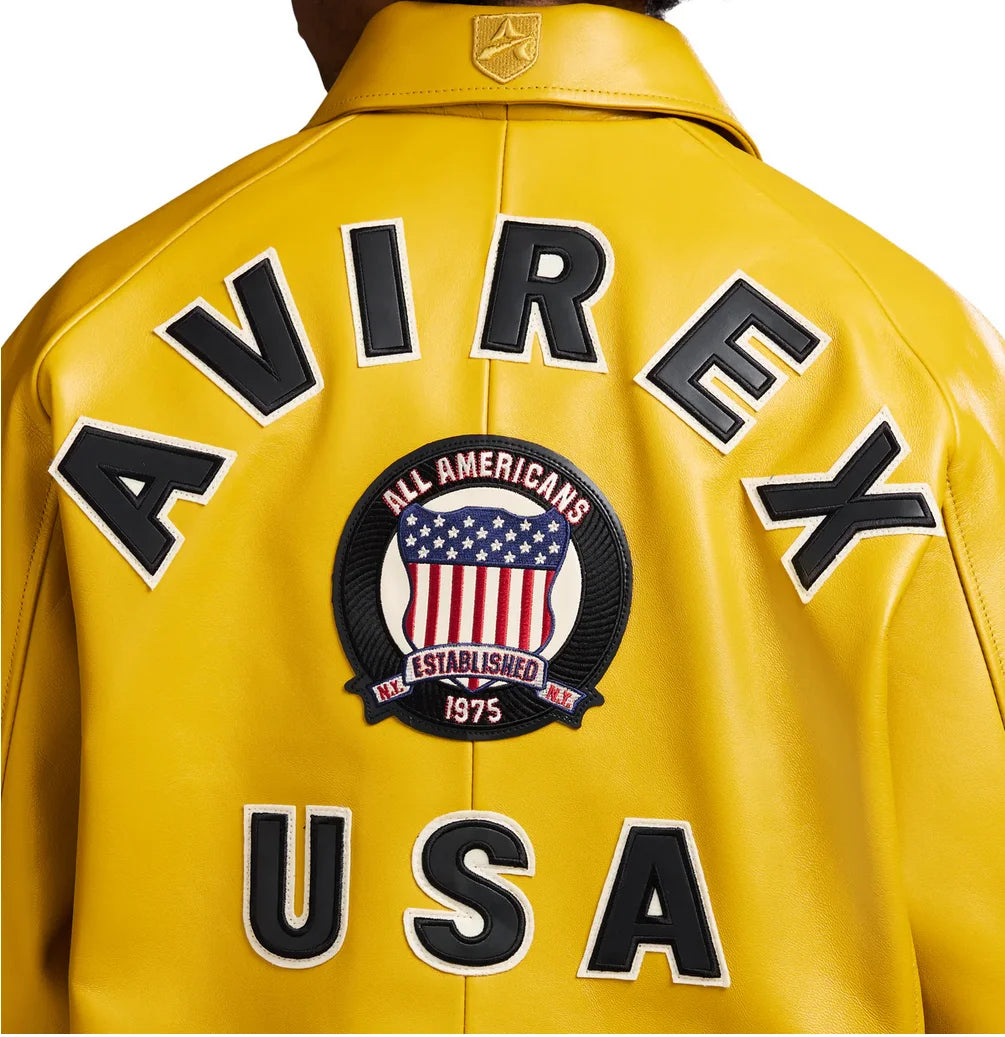 AVIREX YELLOW LEATHER JACKET