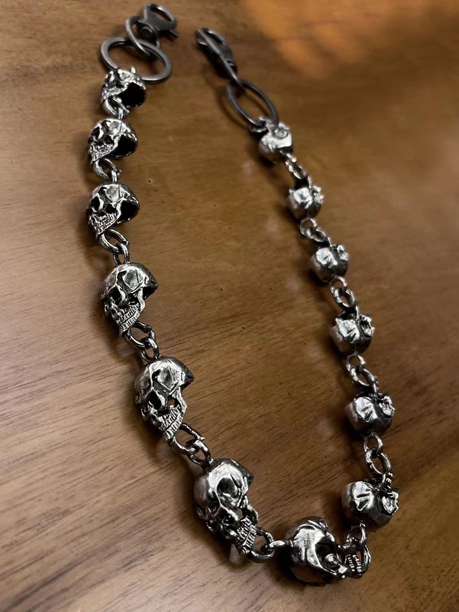 Chrome Skull Wallet Chain