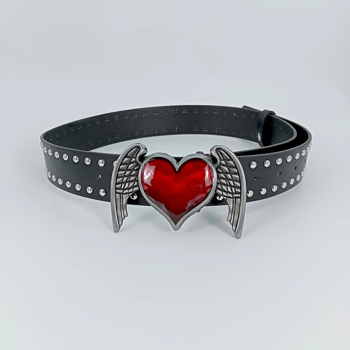 kings and queens sword red heart Goth belt