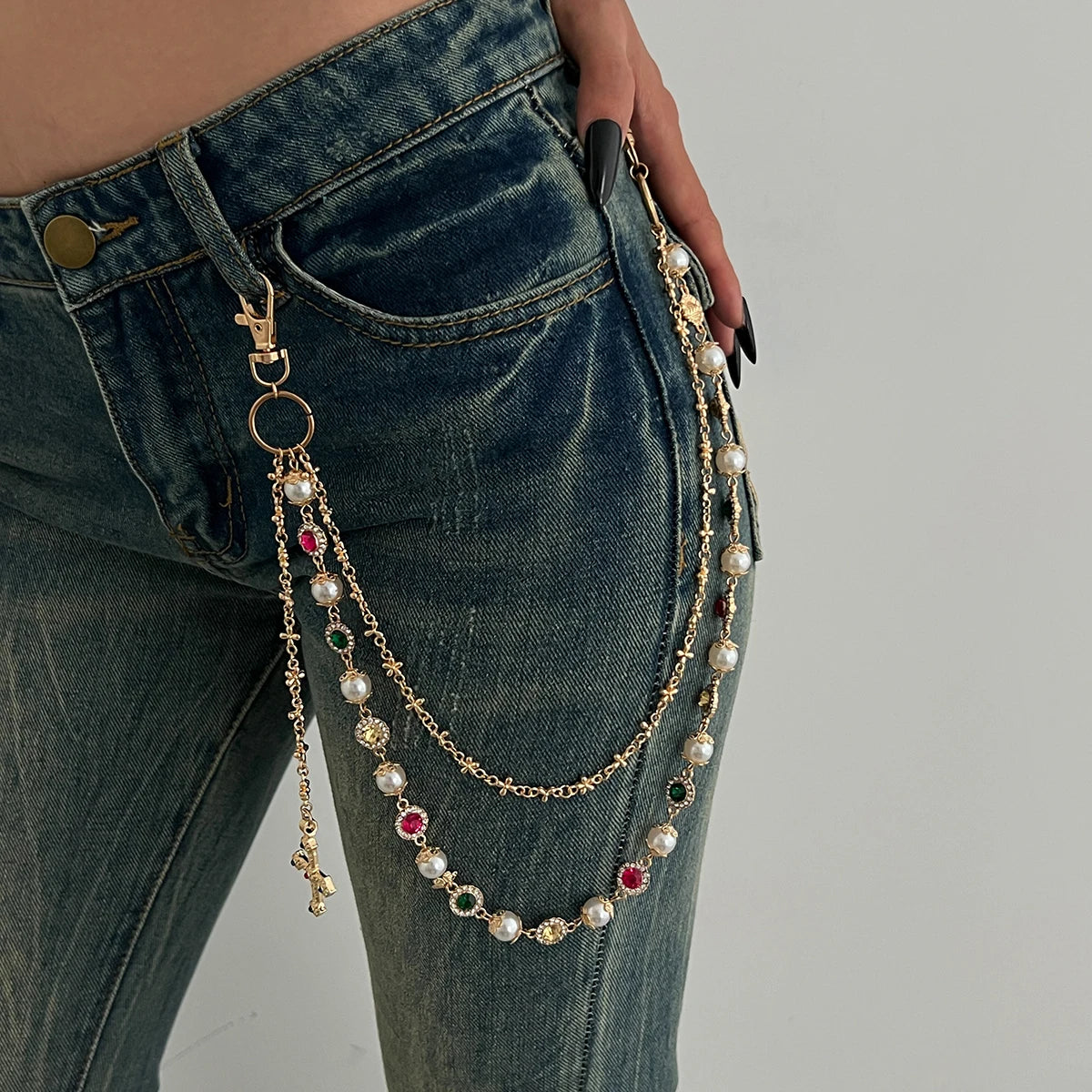 WOMEN PUNK ROCK HIPHOP WALLET CHAIN