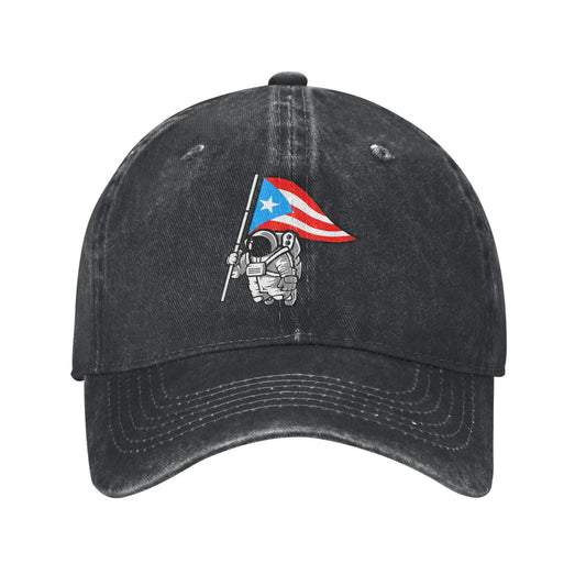Puerto Rico Boricua Vintage Denim Washed  Snapback Hat