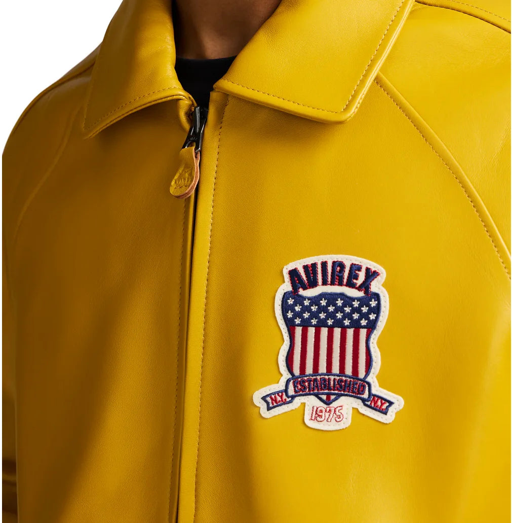 AVIREX YELLOW LEATHER JACKET
