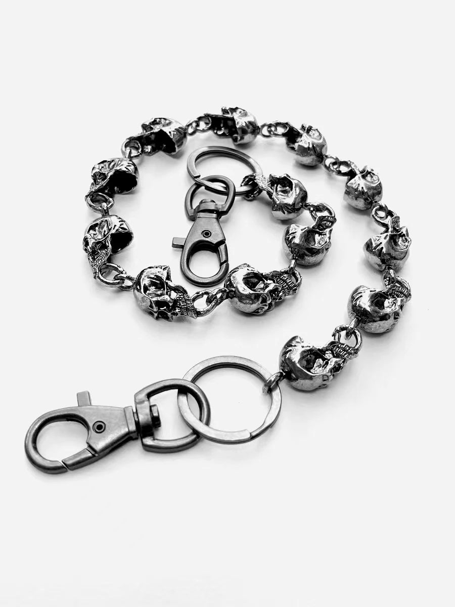 Chrome Skull Wallet Chain