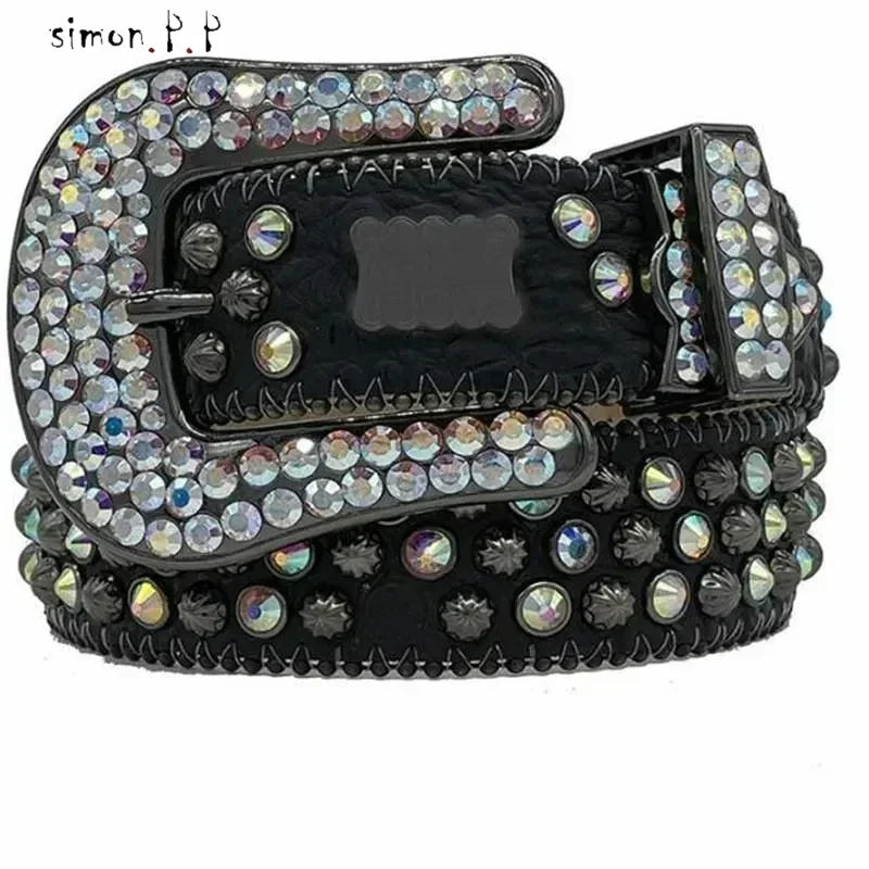 PUNK ROCK HIP HOP DIAMOND STYLE BELT