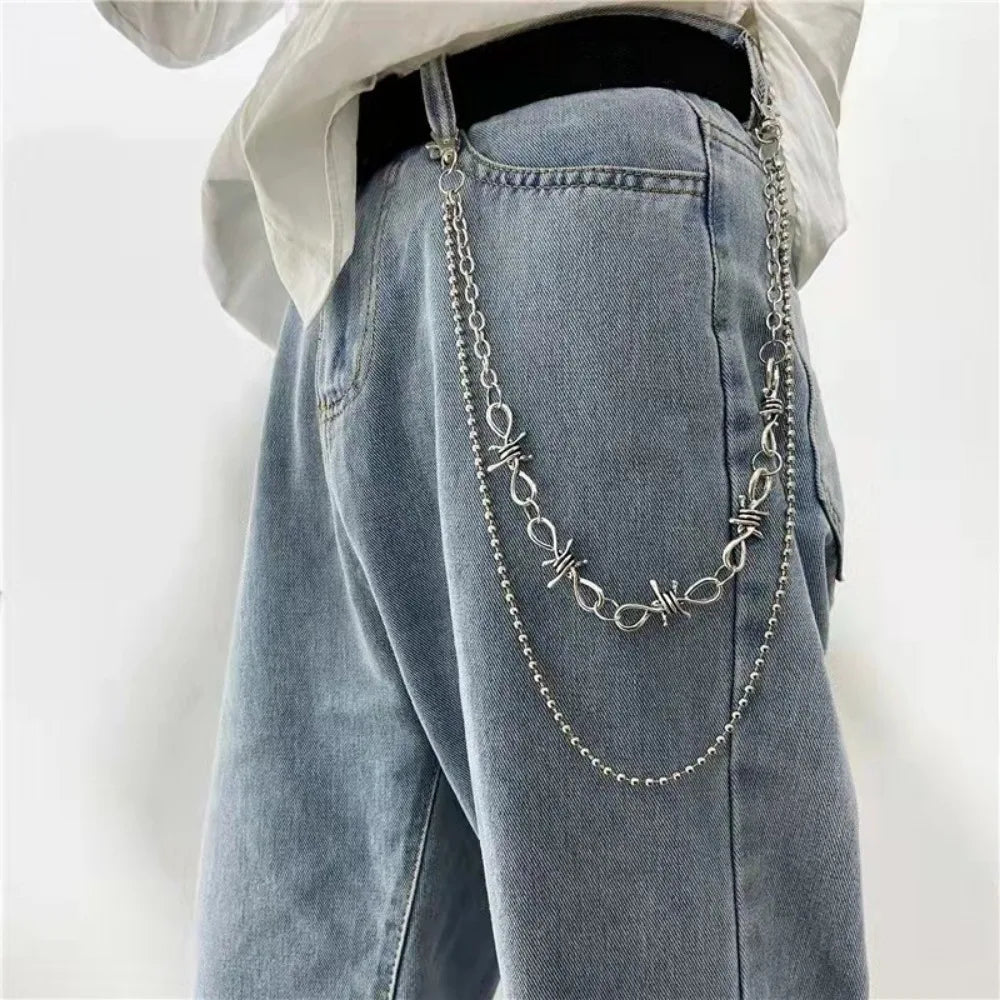 Luxury Punk Pearl rock hip hop wallet chain