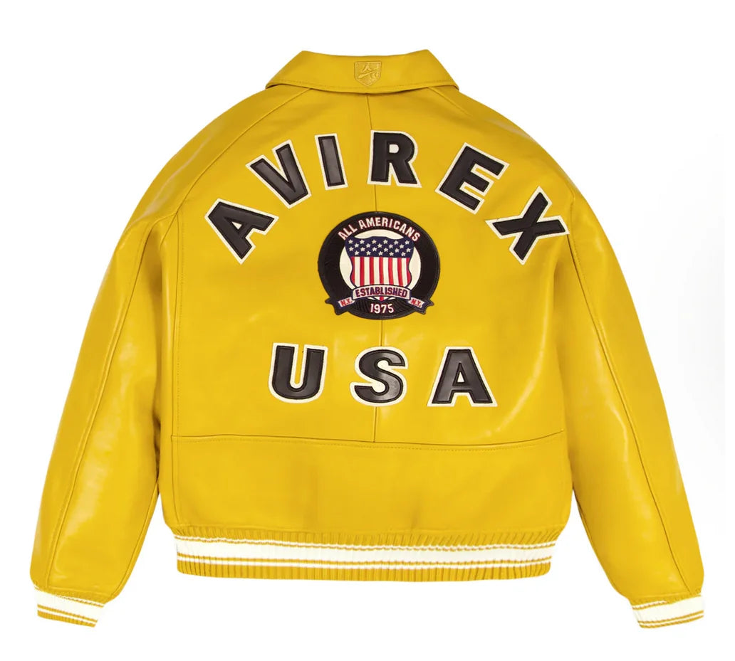 AVIREX YELLOW LEATHER JACKET