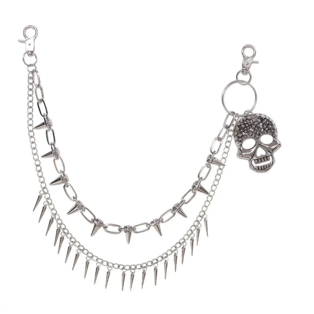 Fashion Metal Skull Wallet Chain Gothic Hip Hop Tassel