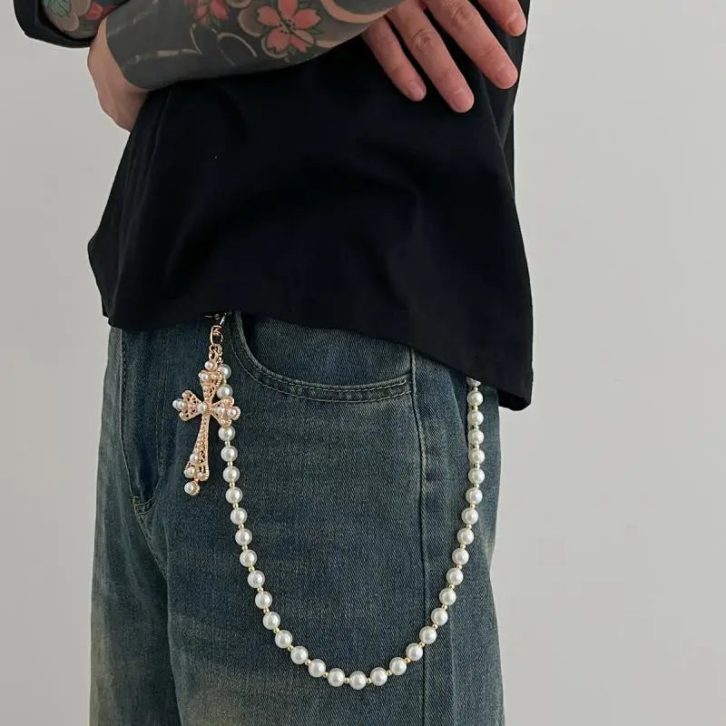 Pearl Pendant Punk Rock wallet chain