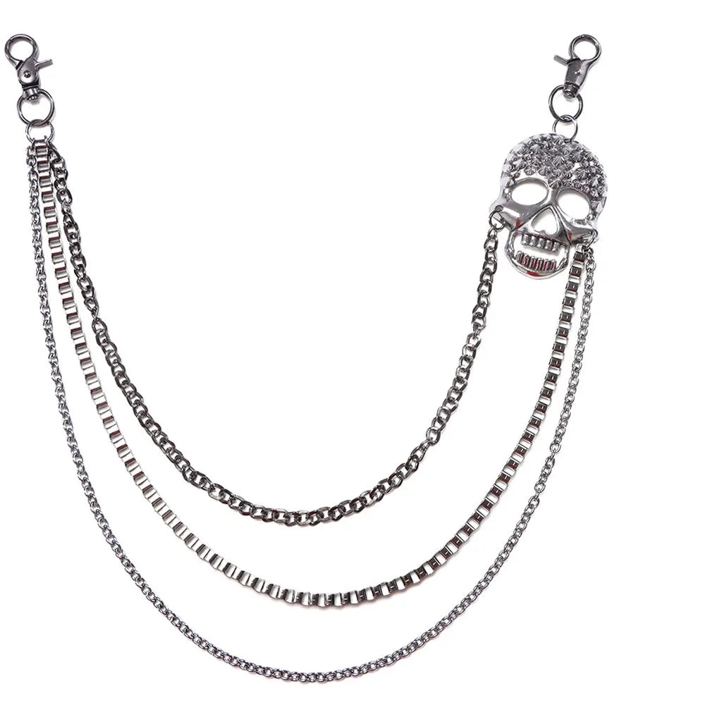 Fashion Metal Skull Wallet Chain Gothic Hip Hop Tassel