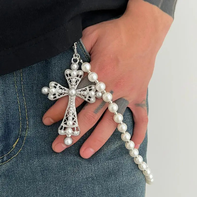 Pearl Pendant Punk Rock wallet chain