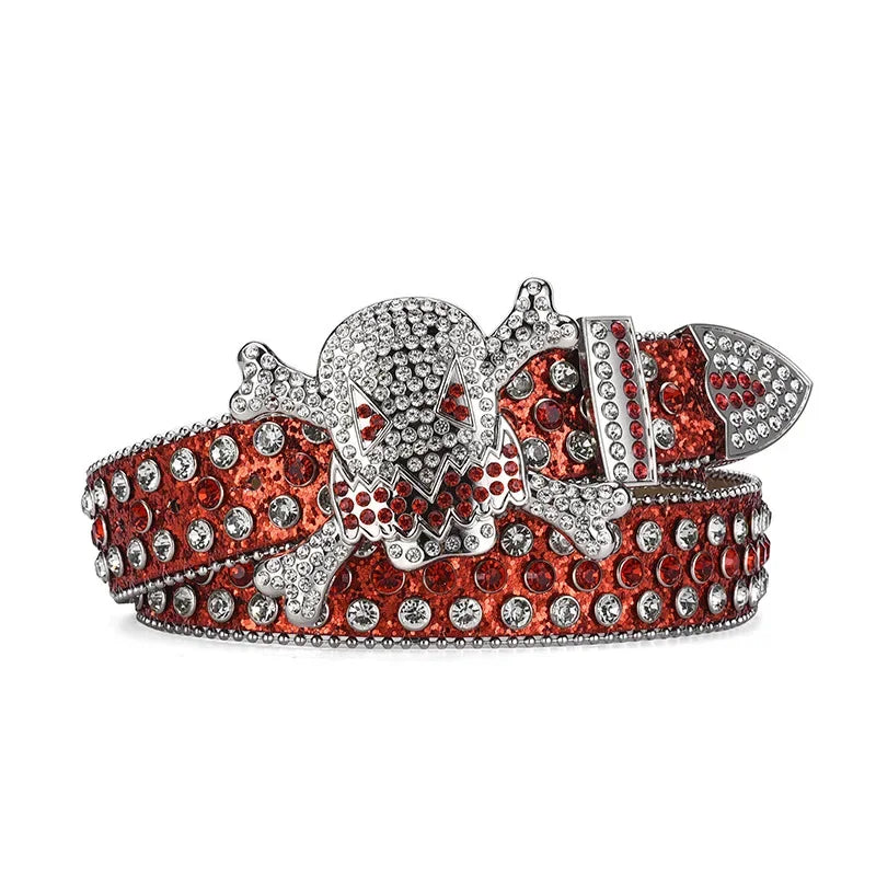 Skull Rhinestone Belt