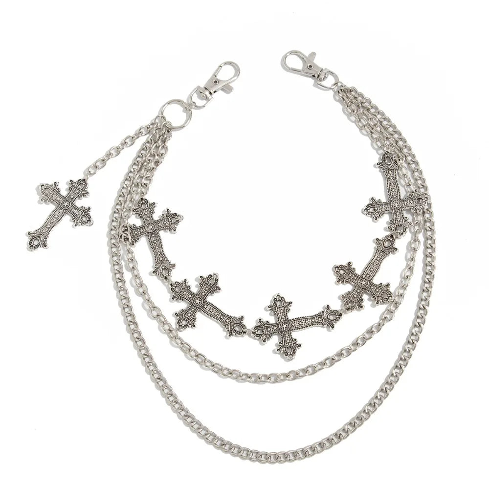 Fashion Metal Skull Wallet Chain Gothic Hip Hop Tassel