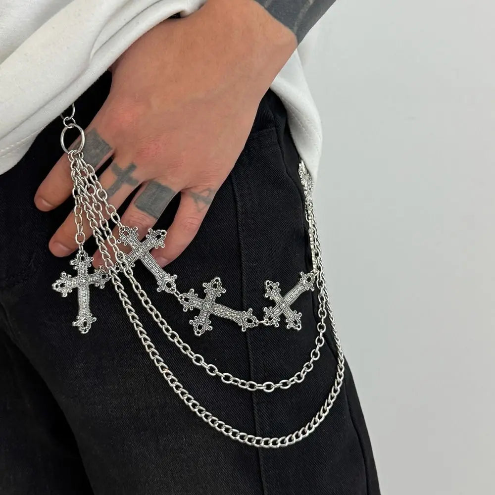 Fashion Metal Skull Wallet Chain Gothic Hip Hop Tassel