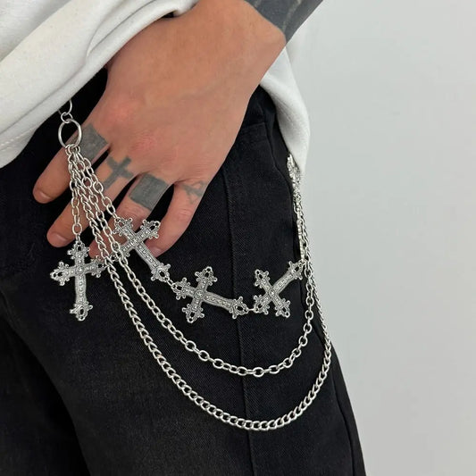Fashion Metal Skull Wallet Chain Gothic Hip Hop Tassel