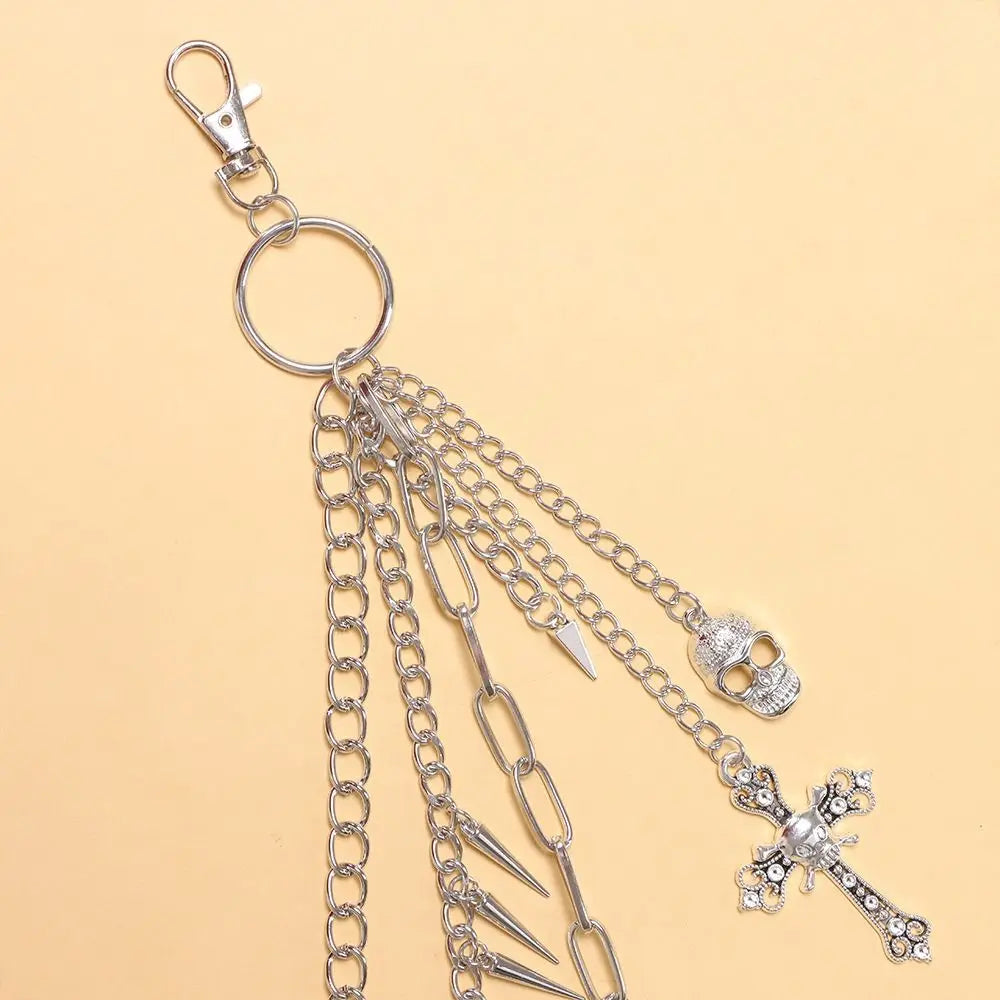 Fashion Metal Skull Wallet Chain Gothic Hip Hop Tassel