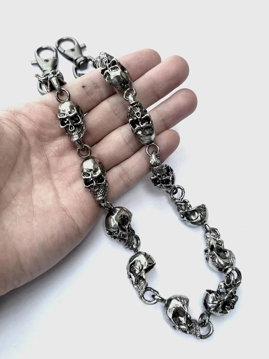 Chrome Skull Wallet Chain