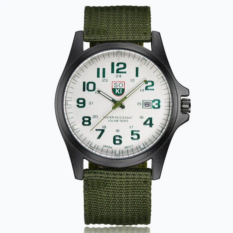 fashion simple calendar quartz men sports watch Army watch