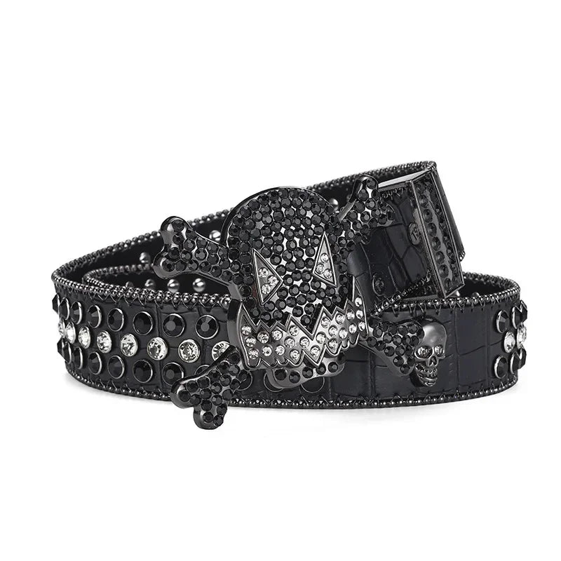 Skull Rhinestone Belt