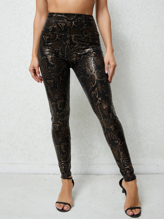 Snake print leggings