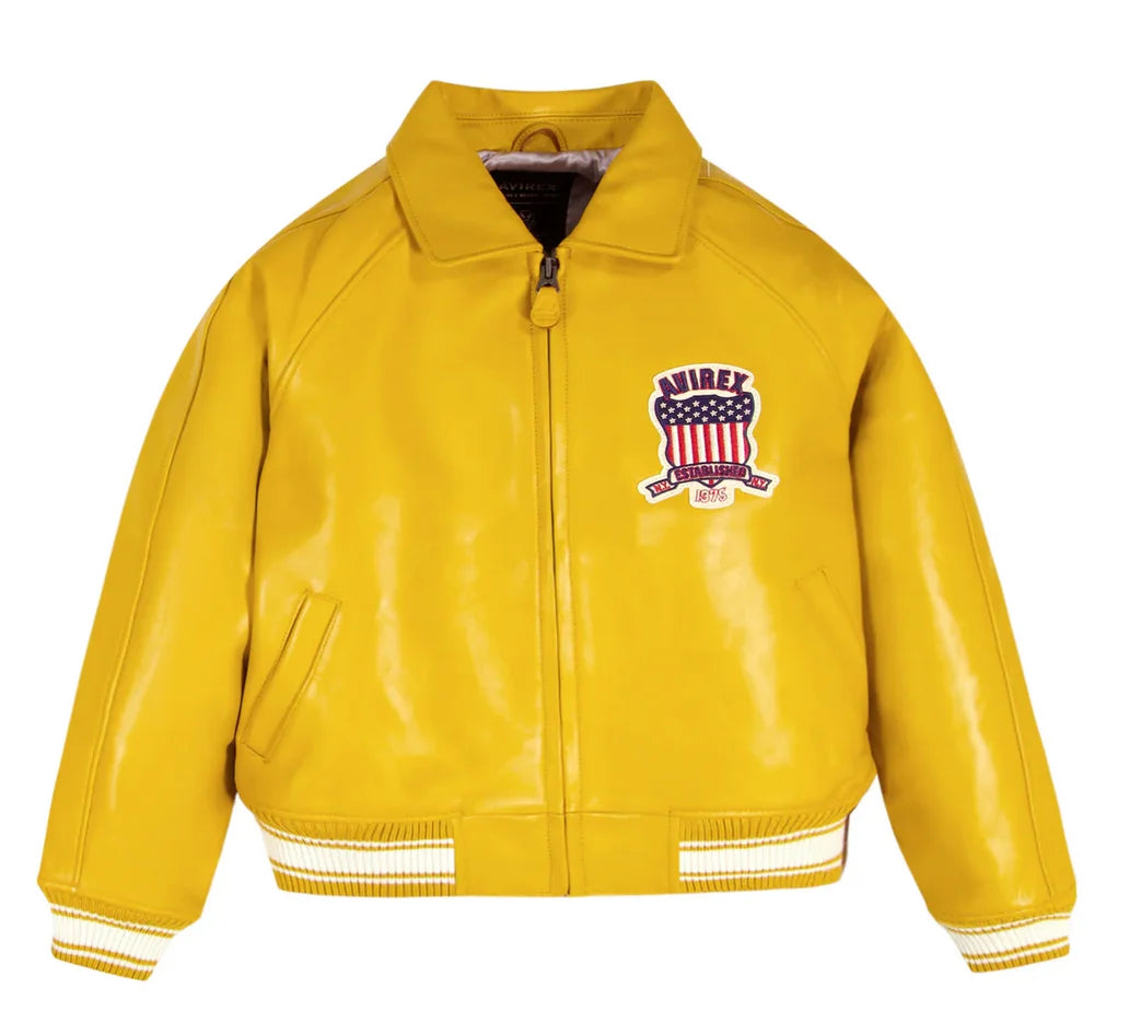 AVIREX YELLOW LEATHER JACKET