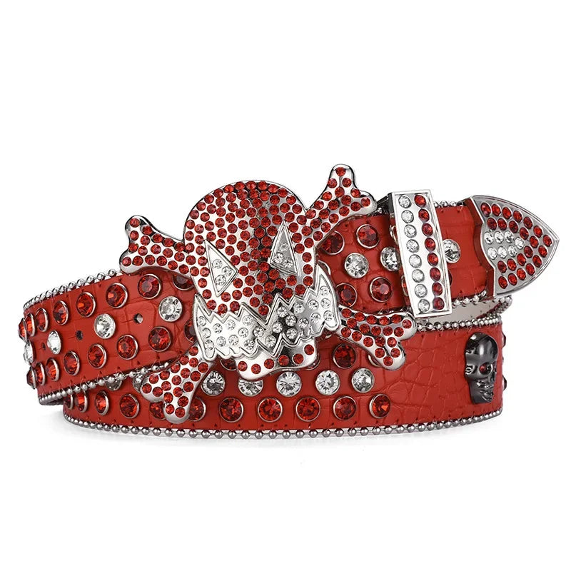 Skull Rhinestone Belt