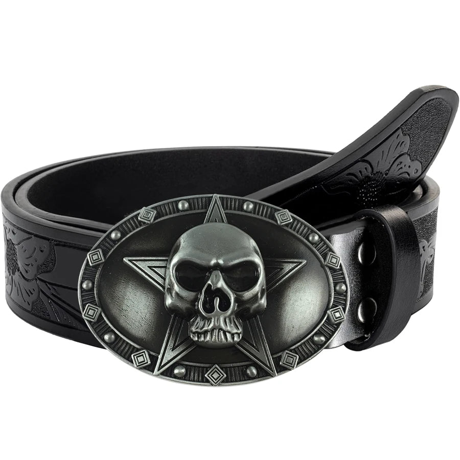 Western style skull belt