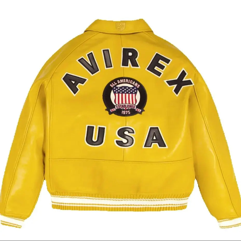 AVIREX YELLOW LEATHER JACKET