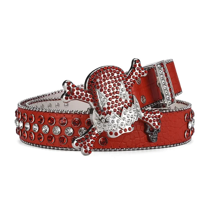 Skull Rhinestone Belt