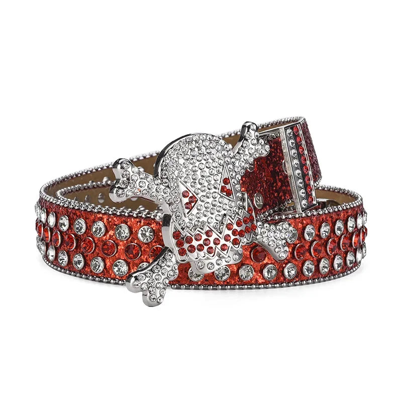Skull Rhinestone Belt
