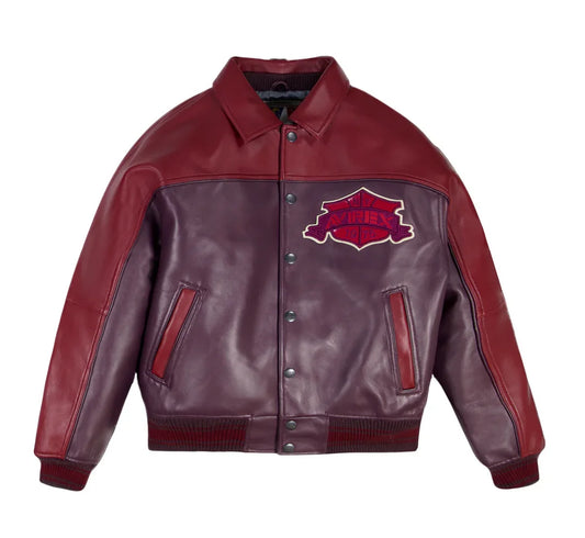 AVIREX VINTAGE LEATHER TRACK TEAM JACKET